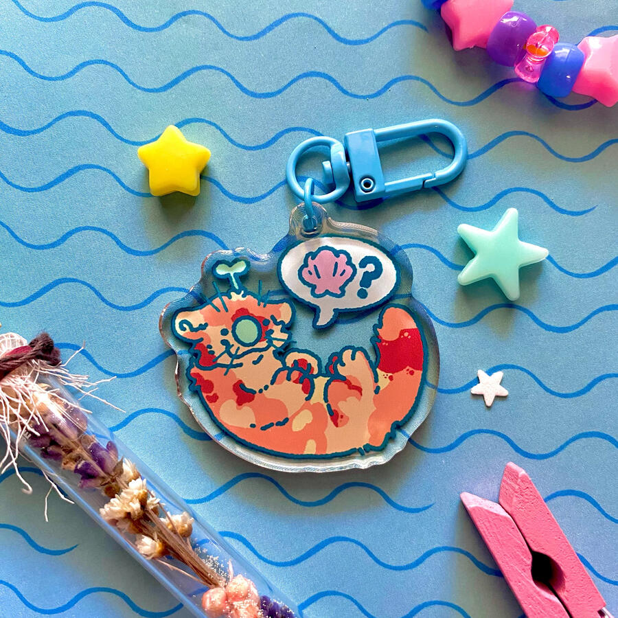 tofu the otter keychain
