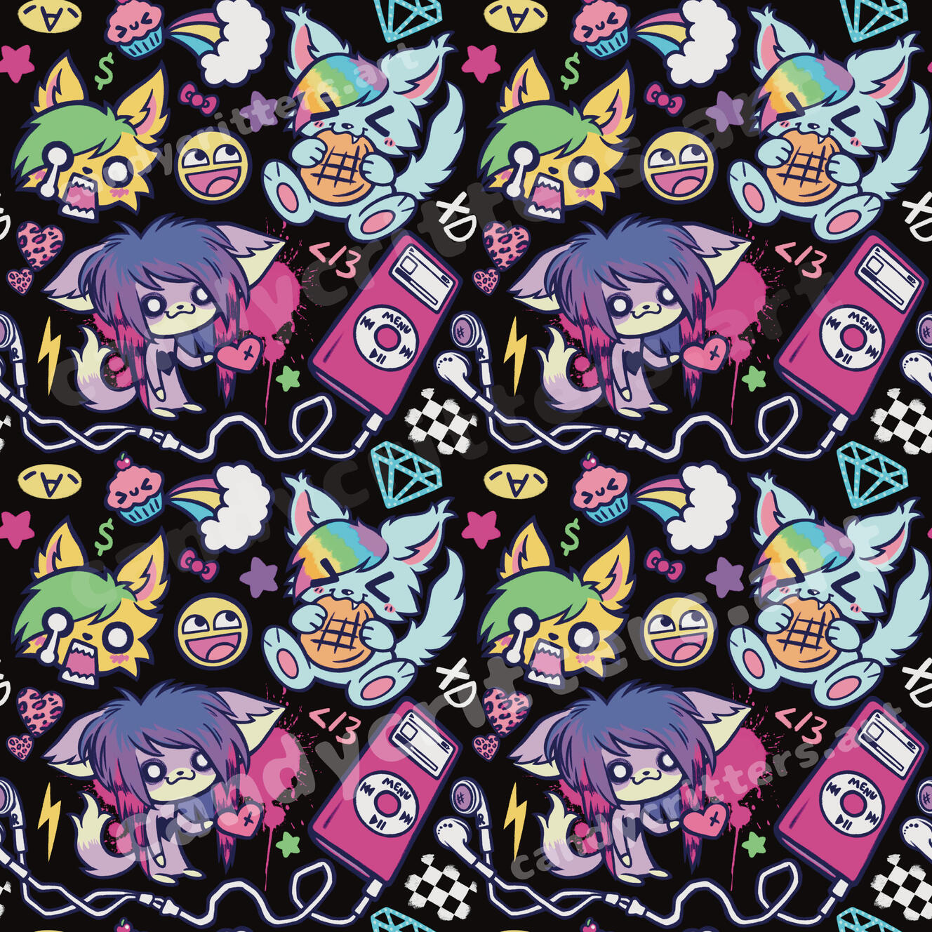 sparkle cat pattern
